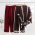 Cross border leisure suit women's autumn and winter new style temperament lazy style knitted sweater shawl cape wide leg pants three piece set