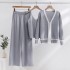 Knitted three piece set European fashion station sweater set Russian foreign trade casual loose slimming INS style 2023