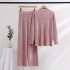 Fashion Solid Color Knitted Set for Women 2023 Early Autumn New Korean Edition Loose Sweater Wide Leg Pants Two Piece Set Trendy