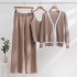 Knitted three piece set European fashion station sweater set Russian foreign trade casual loose slimming INS style 2023