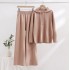 European Station Fashion Knitted Set Rose Button Loose Long Sleeve Solid Color Set Wide Leg Loose Slimming Foreign Trade