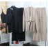 Casual socialite fashion suit women's autumn and winter new jacket knitted cardigan+vest wide leg pants three piece set