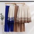 2023 Early Autumn New Casual Fashion Set Fashionable Aging Knitted Top Wide Leg Pants Two Piece Set for Women