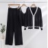 Knitted three piece set European fashion station sweater set Russian foreign trade casual loose slimming INS style 2023