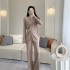 2022 autumn and winter Southeast Asian knitted two-piece set with niche design, irregular slit top for slimming, foreign trade to Thailand