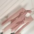 Simple Ouyang ribbon chiffon shirt for women in summer, thin design, niche French style shirt, long sleeved sun protection top