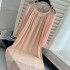 Big Eees Glass Seed Desire Sister Heavy Industry Bead Embroidery Cinnamon Powder Champagne Flowing Skirt Hanging Neck Dress Autumn