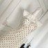 Your lazy Llanmiu expensive heiress polka dot lace patchwork dress for women 2024 summer new collection