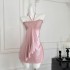 Xiang Tian'er Pink Hanging Neck Dress for Women 2024 Summer New Design Sense One Shoulder Sleeveless Skirt with strapless Skirt