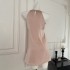 FUFU Qianjin Rose Spring/Summer Wrinkle Texture Acetate Handmade Nail Bead Sexy Hanging Neck Show Thin Dress