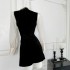 Yang Xiaojuan French heiress MIU series lace patchwork black velvet dress, women's birthday gift dress, high-end feeling