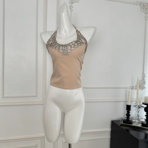 *Gatsby era lights up * Ancient Swarovski rhinestone elegant hollow vest suspender