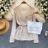 Korean style age reducing two-piece set for women, lazy and versatile, long sleeved hollow hook flower knitted hooded sweater with suspender vest inside