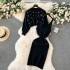 Sweater Women's Winter Set Short Long Sleeve Hoodie Fashionable Outerwear Versatile Strap Vest Skirt Two Piece Set Dress