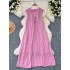 Design sense, careful machine hollowed out backless dress, women's summer Korean version fashion slimming V-neck sleeveless vest skirt