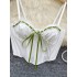 Western style camisole for women, sexy European and American style, contrasting color straps, strapless camisole, slim fit short fishbone top