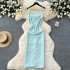 European and American pure desire spicy girl style camisole dress for women in summer, solid color slimming and slimming design, niche and unique long skirt