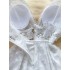 Sweet V-neck camisole puffy dress with French temperament for women, lace patchwork mesh embroidery V-neck backless fairy dress