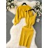 Sweater Women's Winter Set Short Long Sleeve Hoodie Fashionable Outerwear Versatile Strap Vest Skirt Two Piece Set Dress