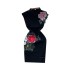 New Chinese style retro heavy industry flower embroidery stand up collar button cardigan with cinched waist to show off slimming temperament, ladies' wrapped hip dress