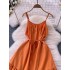 Super Immortal First Love Dress 2024 New French Design with Wrinkle, Loose Waist, Strap, Temperament Strap Dress