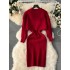 Sweater Women's Winter Set Design Feel Snowflake Hot Diamond Long Sleeve Top Versatile Bottom Tank Top Skirt Two Piece Set Dress