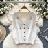 French retro style knitted vest women's autumn and winter embroidered loose and slimming design sense socialite temperament top