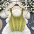 Korean knitwear for women in autumn and winter is versatile, overlapping Fried Dough Twists suspender top, foreign style, aging temperament, and waistcoat