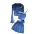 Pure Desire Style Knitted Set for Women, Sweet Inner Strap Tank Top+Versatile Knitted Cardigan Coat+pleated Skirt