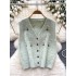 French retro style knitted vest women's autumn and winter embroidered loose and slimming design sense socialite temperament top