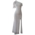 2024 Summer New Product White Slanted Shoulder Waist for Slimming and Stylish Style Split Long Dress 68455