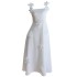 Three dimensional embroidery certified white dress French formal dress playful square collar slim fit and slimming camisole skirt 68729