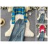 Fashion set for female hot girls, hanging neck, off shoulder, slim fit vest, two-piece set, high waist, medium length, split denim skirt