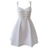 Summer new French socialite elegant white satin dress, simple V-neck camisole dress 68627