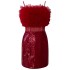 2024 early spring new product red waist cinching slimming temperament dress short dress for women 68327