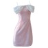 Age reducing girl temperament pink bow decoration sequin suspender dress women's waist cinching slimming short dress 68524