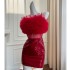 2024 early spring new product red waist cinching slimming temperament dress short dress for women 68327