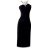 2024 early spring new product French black hanging neck and waist slimming temperament dress 68368