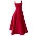 Red Bride Toast Dress Birthday Party Strap Dress Simple Long 68687