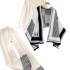 Autumn and winter high-end fashion socialite style versatile knitted cardigan vest shawl with high neck sweater, high waist wide leg pants