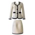 French elegant suit, satin suit, small fragrant style, waist cinching jacket, hip hugging half skirt, two-piece set 91544+51315