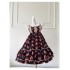 Small and fashionable socialite princess style fluffy skirt printed dress short suspender dress 68425+Y457