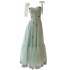 Socialite temperament party birthday dress long camisole dress women's grass green vacation long dress 68724