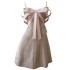 2024 Summer New Product Milk Tea Colored Sleeveless Strap with Waist Tight, Women's Daily Dress 68735