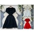 Ladies' new high-end knitted dress with socialite temperament, round neck single breasted short sleeved slim fit, French style long skirt