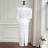 French pleated waist cinching dress, strapless slim fit mini dress, elegant white dress, dress, evening gown for women 67535