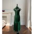 Spring and summer new improved cheongsam, Chinese Republican style formal dress, socialite green long formal dress, female 67683