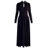 2023 Autumn/Winter New Black Long Sleeve Slimming Long Style Dress Dress for Women 68328