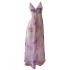 French gentle style printed dress sexy V-neck sleeveless dress beach vacation chiffon camisole long dress 68580