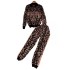 2024 new Korean version loose and slimming leopard print sweater+fashionable pants sportswear set for women's autumn and winter two-piece set